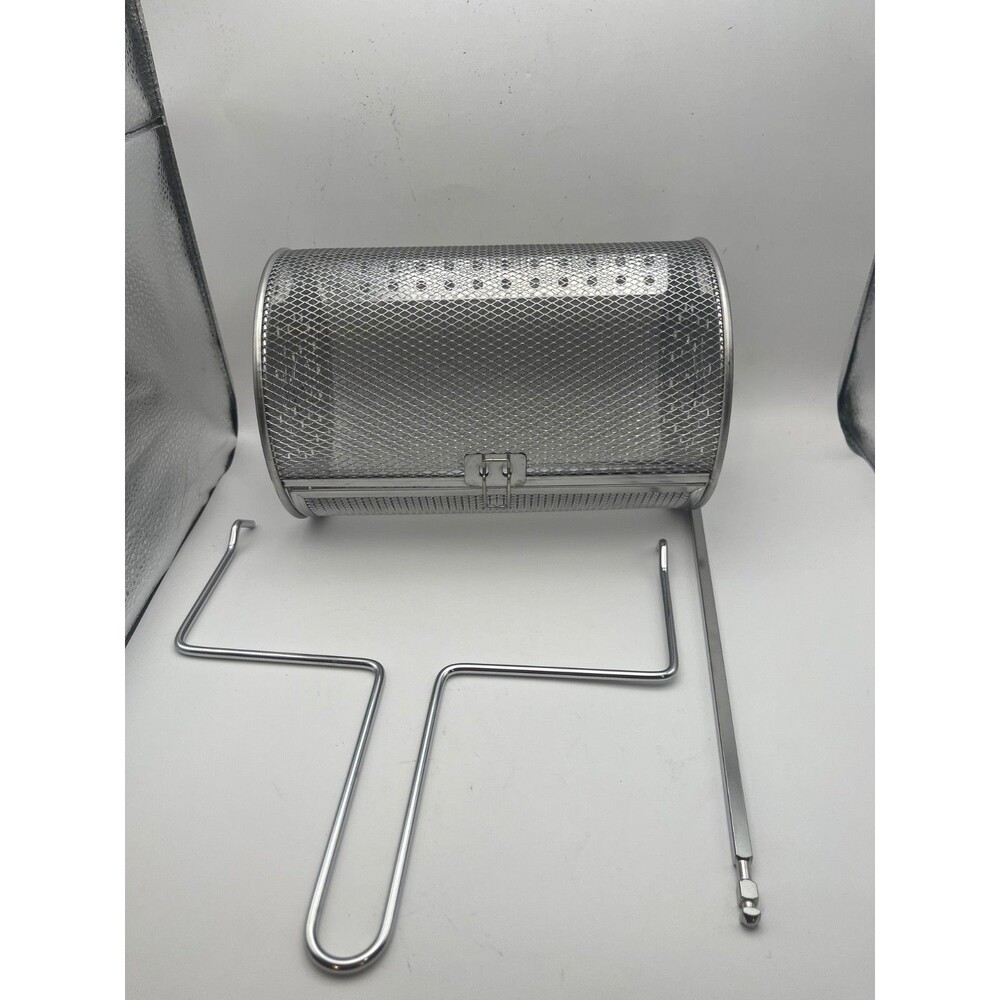 Pampered Chef Deluxe Air Fryer Rotisserie Basket Spit Rod Accessories Open Box